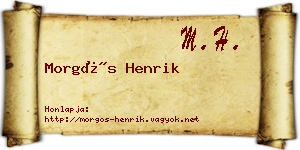 Morgós Henrik névjegykártya